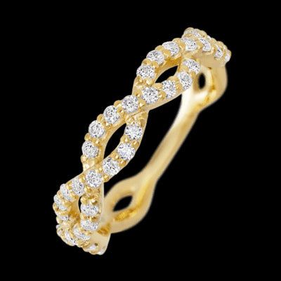 14K Yellow Gold band with 46 Round Lab Grown Diamond having TCW-.69
