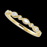 14K Yellow Gold band with 4 Round and 5 Marquise Lab Grown Diamond having TCW-.56