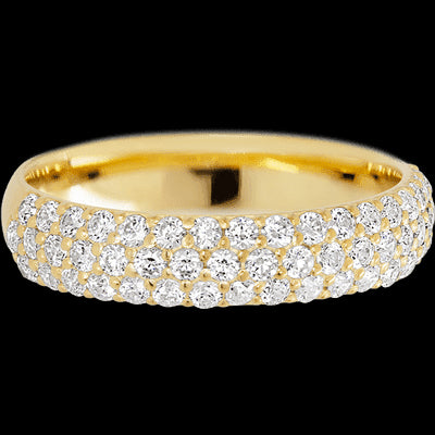 14K Yellow Gold band with 52 Round Lab Grown Diamond having TCW-.78