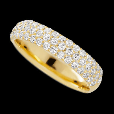 14K Yellow Gold band with 52 Round Lab Grown Diamond having TCW-.78