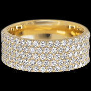 14K Yellow Gold band with 93 Round Lab Grown Diamond having TCW-1.4