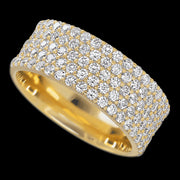 14K Yellow Gold band with 93 Round Lab Grown Diamond having TCW-1.4