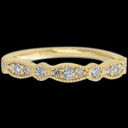 14K Yellow Gold band with alternating 7 Round Lab Grown Diamond and 6 Round Lab Grown Diamond having TCW-.27