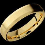 5 mm wide Beveled 14K Yellow Gold band.