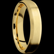 5 mm wide Beveled 14K Yellow Gold band.