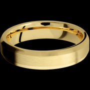 5 mm wide Beveled 14K Yellow Gold band.