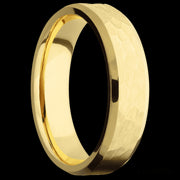 6 mm wide Beveled 14K Yellow Gold band.