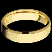 6 mm wide Beveled 14K Yellow Gold band.
