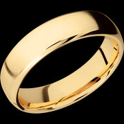 6 mm wide Domed Bevel 14K Yellow Gold band.