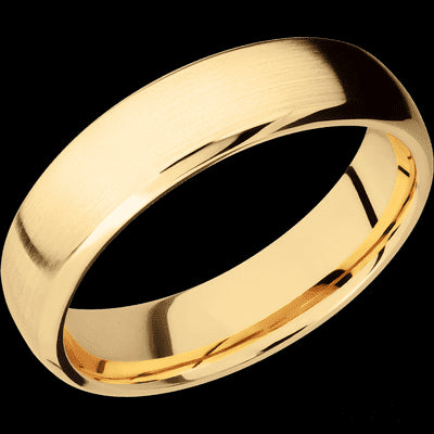 6 mm wide Domed Bevel 14K Yellow Gold band.