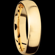 6 mm wide Domed Bevel 14K Yellow Gold band.