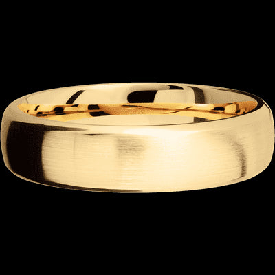 6 mm wide Domed Bevel 14K Yellow Gold band.