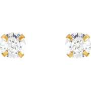 Round 4-Prong Youth Stud Earrings