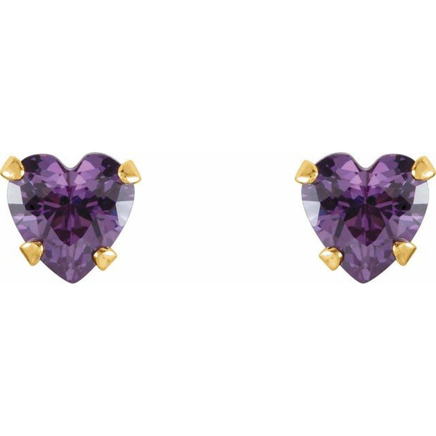 Heart Snap-In Youth Stud Earrings