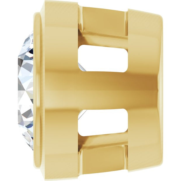 Round Bezel-Set Slide Pendant