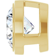 Round Bezel-Set Slide Pendant