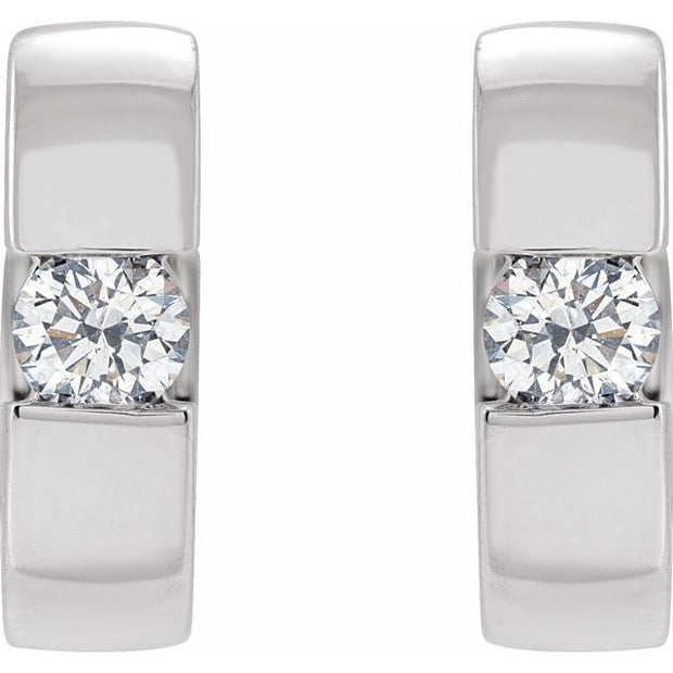 Accented Huggie Hoop Earrings