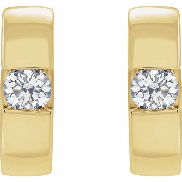 Accented Huggie Hoop Earrings