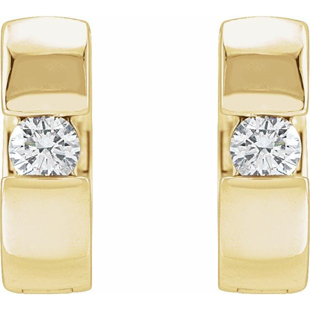 Accented Huggie Hoop Earrings
