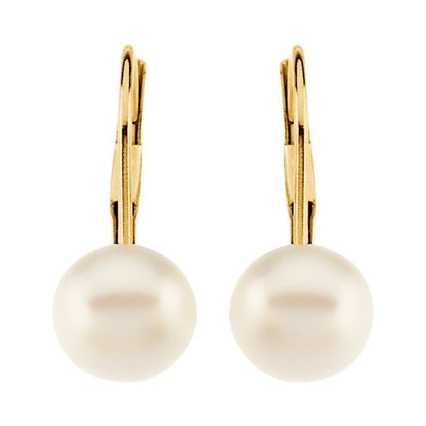 Pearl Lever Back Earrings