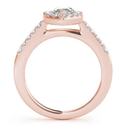 18K Rose Gold 1 CT Marquise Diamond Halo Ring