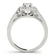 1 CT Round Diamond Halo Engagement Ring
