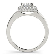 0.75 CT Square Diamond Halo Engagement Ring