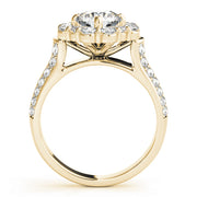 18K Yellow Gold 2 CT Diamond Halo Engagement Ring
