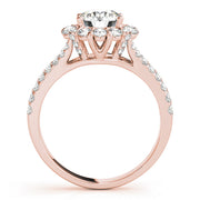 18K Rose Gold 1 CT Diamond Halo Engagement Ring