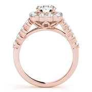 14K Rose Gold Diamond Halo Engagement Ring 2.25ctw