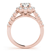 18K Rose Gold Diamond Halo Engagement Ring 2.17 ctw