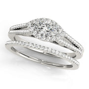 1.0 CT Marquise Diamond Halo Engagement Ring