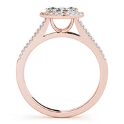 18K Rose Gold 1 CT Marquise Diamond Halo Ring