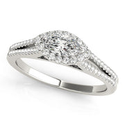 1.0 CT Marquise Diamond Halo Engagement Ring
