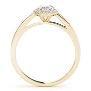 14K Yellow Gold Oval Diamond Engagement Ring with Halo