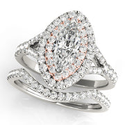 18K Rose Gold 1.5 ctw Marquise Diamond Engagement Ring