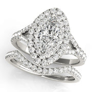 1.0 CT Marquise Diamond Halo Engagement Ring