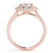 14K Rose Gold 1 ct Diamond Halo Engagement Ring
