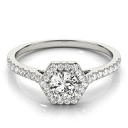 Round Diamond Halo Engagement Ring