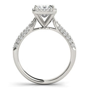 Diamond Halo Square Center Engagement Ring