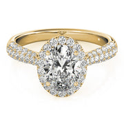 18K Yellow Gold 0.5ctw Oval Diamond Halo Ring