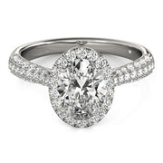 Oval Diamond Halo Engagement Ring