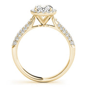 18K Yellow Gold 0.5ctw Oval Diamond Halo Ring