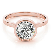18K Rose Gold 1ct Round Diamond Solitaire Ring