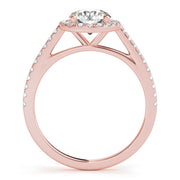 18K Rose Gold 1.33ctw Round Diamond Halo Ring