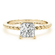 14K Yellow Gold Princess Diamond Solitaire Ring