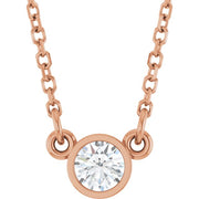 Bezel-Set Solitaire Birthstone Necklace