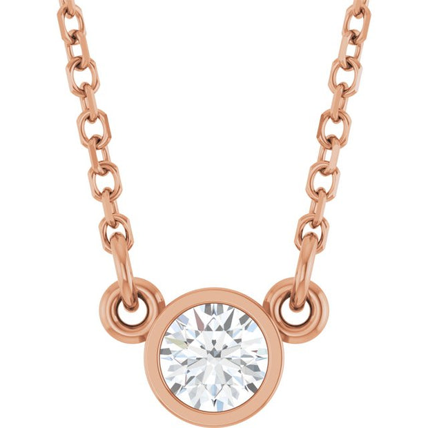 Bezel-Set Solitaire Birthstone Necklace