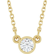 Bezel-Set Solitaire Birthstone Necklace