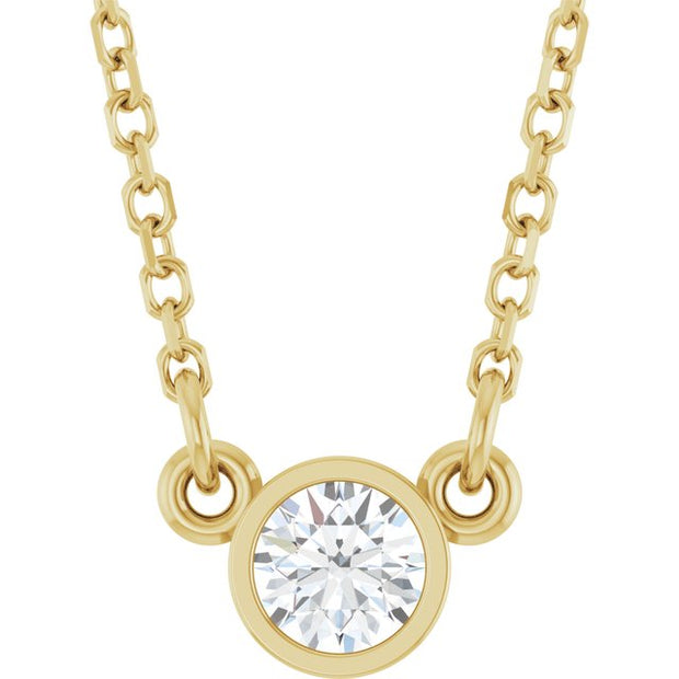 Bezel-Set Solitaire Birthstone Necklace